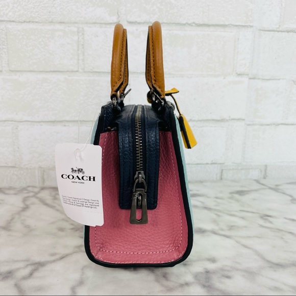 ❗️Sold Out❗️Coach Colorblock Micro Rowan Zoe Crossbody Satchel - Picture 4 of 13